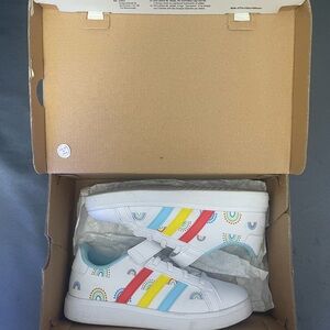 Adidas Kids' White Rainbow Sneakers